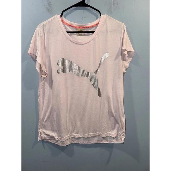 Womens Puma T Shirt Keep You Dry Size Large Light Pink - Picture 1 of 4